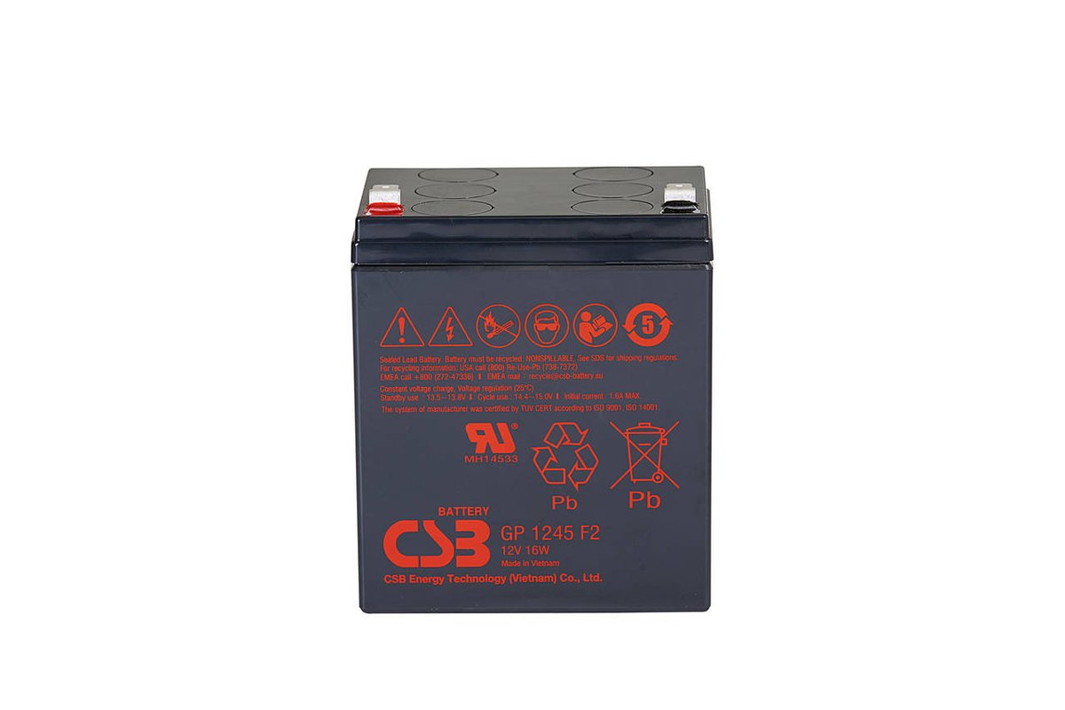 Аккумулятор CSB GP1245 (12V16W), 12В, 4.5Ач