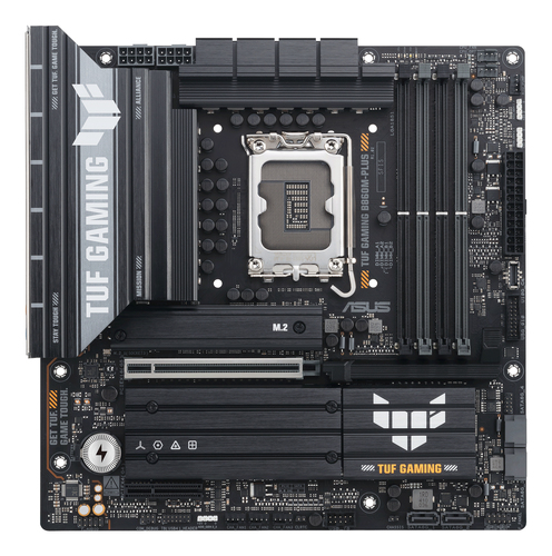 Материнская плата ASUS TUF GAMING B860M-PLUS, LGA 1851, Intel B860, 4xDDR5, 4xSATA, 3xM.2, 1xPCIe 5.0 x16, 1xPCIe x4, 1xUSB-C, 4xUSB-A 3.2 Gen 1, 2xUSB-A 3.2 Gen 2, 1xHDMI, 1xDP, 1x2.5Gb LAN, 7.1, mATX