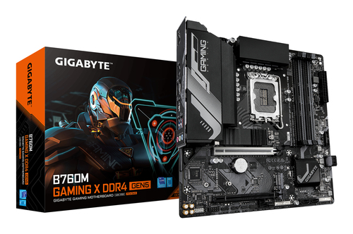 Материнская плата Gigabyte B760M GAMING X DDR4 GEN5 B760, LGA1700, 4xDDR4, 2*PCI-Ex16, 2*M.2, 1*Type-C, 5*USB3.2Gen1, 9*USB2.0, 4*SATA3.0, 2.5G, DP, HDMI, ATX, RTL