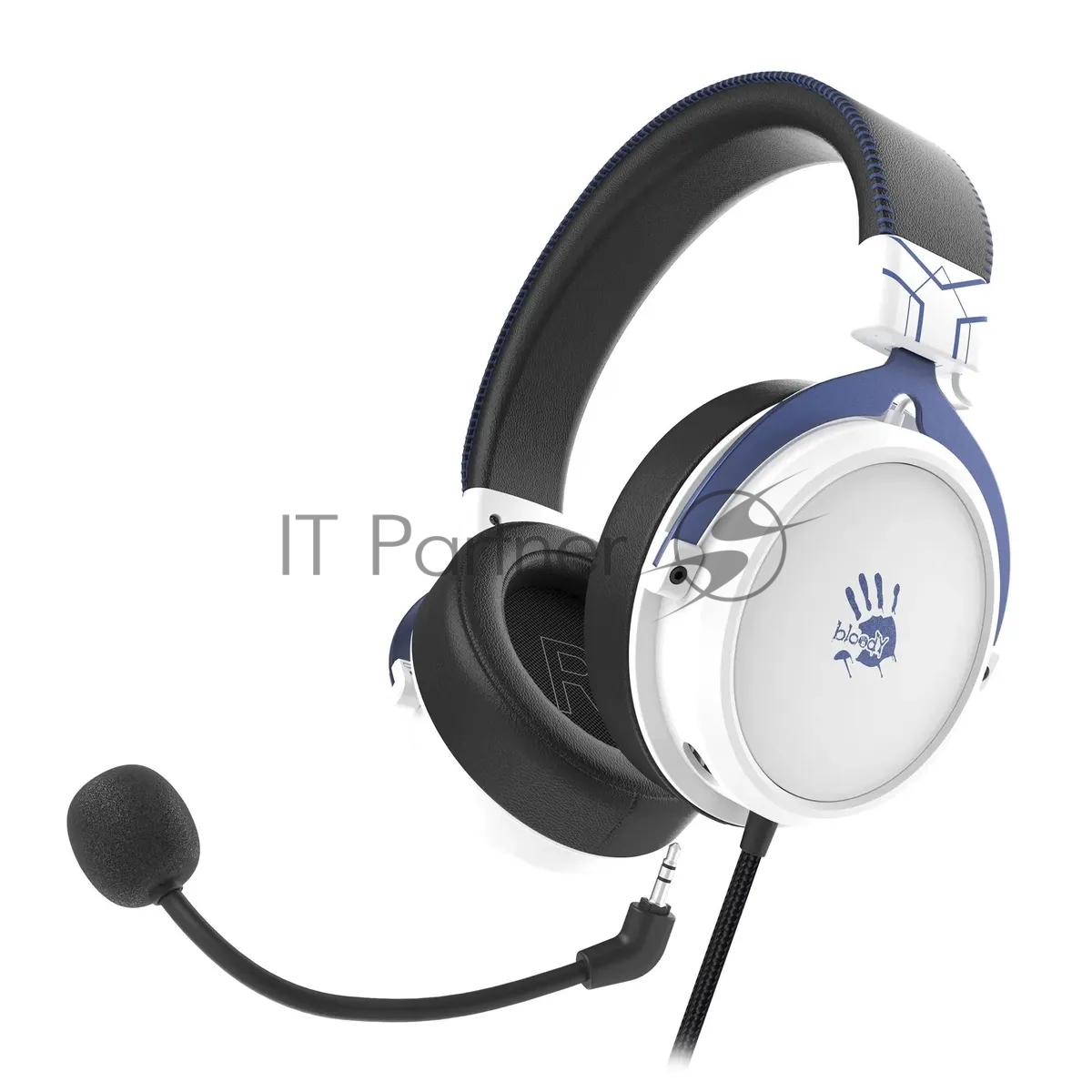 Наушники с микрофоном A4Tech Bloody M590i синий/белый 1м мониторные USB оголовье (M590I SPORTS NAVY)