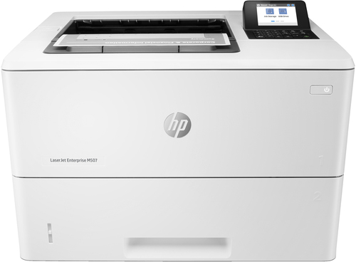 Принтер HP Inc. - LaserJet Enterprise M507dn, A4, LaserJet, черно-белый лазерный, RJ-45, USB, 2 лотка, 1200 x 1200dpi, Duplex, цвет белый, 1PV87A