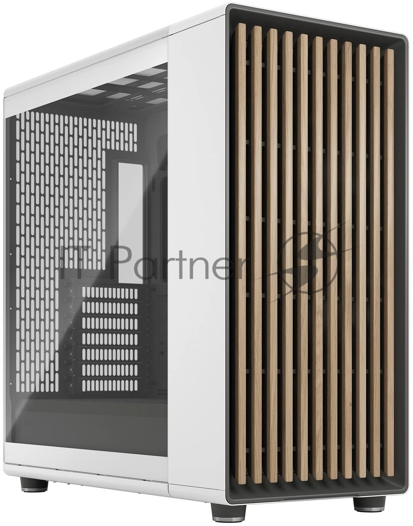 Компьютерный корпус без блока питания Fractal Design North XL TG Dark Tint, Full-Tower, 3x140мм, 2xUSB-A 3.2 + 1xUSB 3.2 Type-C E-ATX, ATX, mATX, mITX Wood panel, Chalk белый