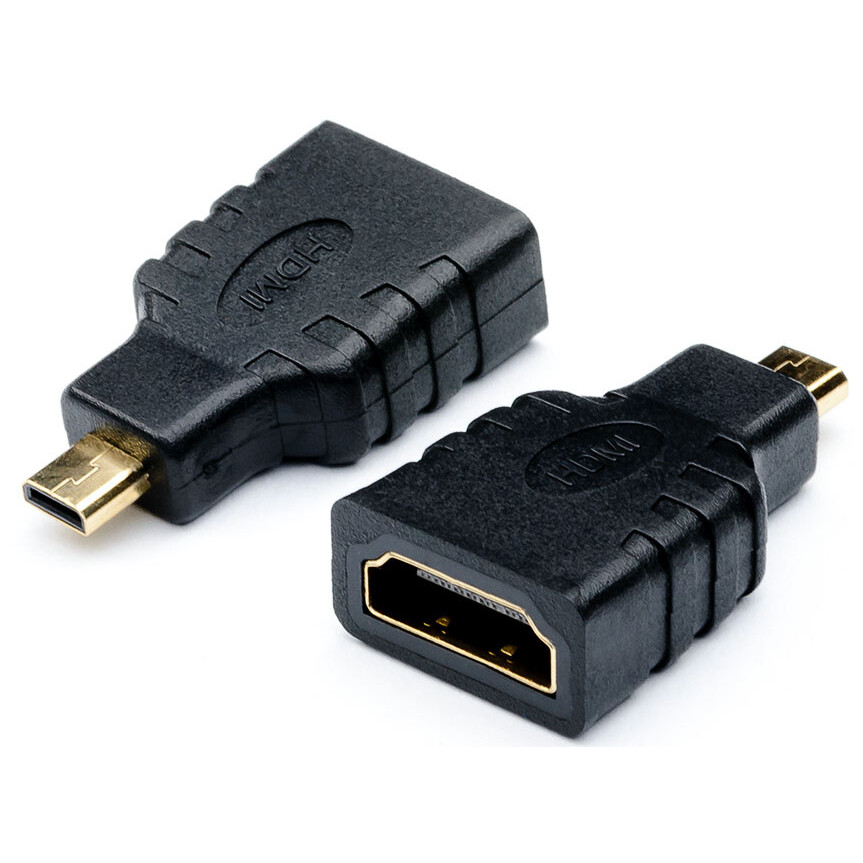 Переходник ATCOM - AT6090, microHDMI (M) -> HDMI (F), HDMI 2.0, цвет чёрный, AT6090