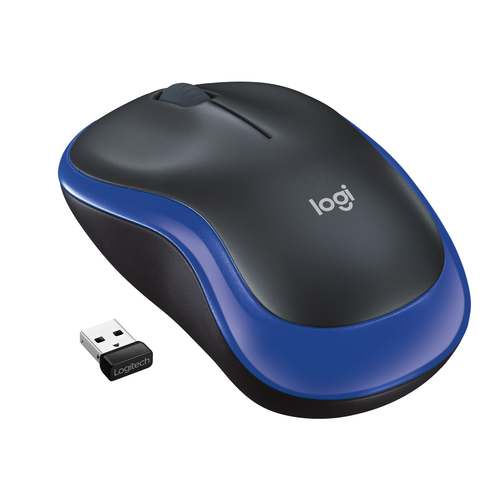 Мышь беспроводная Logitech M185 Blue синяя, оптическая, 1000dpi, 2.4GHz, USB-ресивер Logitech Unifying®, (028852) (910-002632)