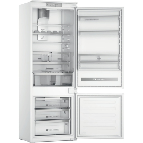 Встраиваемый холодильник Whirlpool SP40812EU2 70 см, 193.5х54.3х69 см, 299/101 л, зона свежести, сенсорное управление, технология 6 SMYSL FreshControl, перенавешиваемые дверцы, скользящие направляющие, Италия