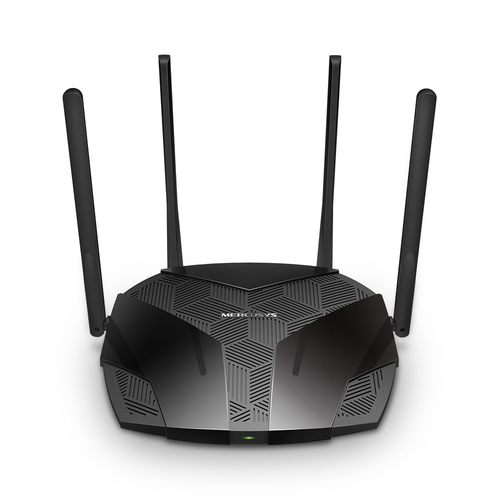 Роутер Mercusys MR70X AX1800 Dual-Band WiFi 6 Router, 574 Mbps at 2.4 GHz + 1201 Mbps at 5 GHz,4× Fixed External Antennas, 3× Gigabit LAN Ports, 1× Gigabit WAN Port, 1024-QAM, OFDMA, Router/Access Point Mode, MU-MIMO, WPA3, TWT, BSS Color