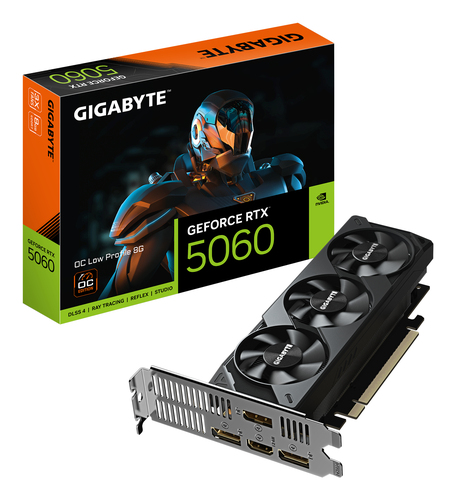 Видеокарта Gigabyte PCI-E 5.0 GV-N5060OC-8GL 1.0 NVIDIA GeForce RTX 5060 8Gb 128bit GDDR7 2497/28000 HDMIx1 DPx3 HDCP Ret low profile