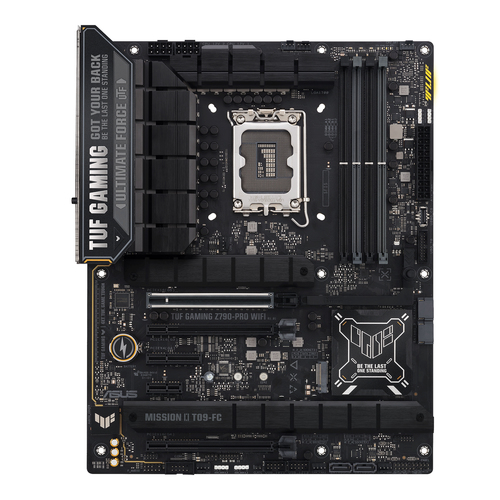 ASUS TUF GAMING Z790-PRO WIFI (Socket 1700, ATX, 4xDDR5(192GB), DP/HDMI, 1xPCIe 5.0x16/1xPCIe 4.0x16/1xPCIe 4.0x4/1xPCIe 3.0x16/1xPCIe 3.0, 2.5GbExLAN, Wi-Fi, 4xSATA 6Gb/s, 4xM.2, 2xType-C, 6xUSB 3.2)