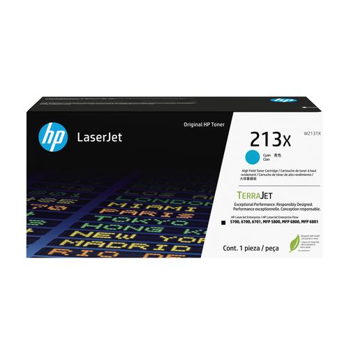 W2131X - 213X Cyn Original LaserJet Toner Crtg  for Color LaserJet Ent 5700/5800/6700/6800, up to 6000 pages