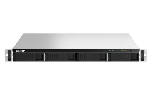 Сетевое хранилище без дисков/ SMB QNAP TS-464U-RP-8G NAS 4 HDD trays, rackmount 1U, 2 PSU. 4-core Intel Celeron N5105/N5095 2.0-2.9 GHz, 8 GB RAM MAX, 2x2.5 Gigabit Ethernet, 4xUSB, 1xHDMI . PCIe Gen 3 x2 , W/o rail kit RAIL-B02
