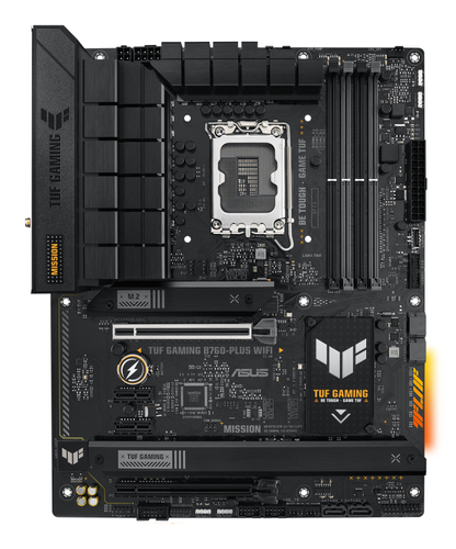 Материнская плата Asus - TUF GAMING B760-PLUS WIFI, ATX, Intel B760, 1xLGA 1700, 4xDDR5 до 192ГБ, 1x2.5GbE, audio, M.2, Wi-Fi, Bluetooth, HDMI, DP, 4xSATA, 1xUSB2.0, 4xUSB3.2, 1xUSB3.2 Type C, TUF GAMING B760-PLUS WIFI
