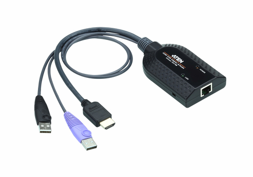 Адаптер KVM Aten KA7188-AX, USB HDMI Virtual Media KVM Adapter Cable (Support Smart Card Reader and Audio De-Embedder)