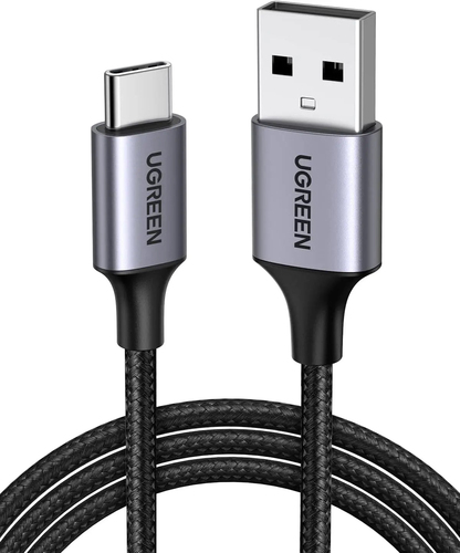 60409 Кабель UGREEN US288 (60409) USB-A 2.0 to USB-C Cable Nickel Plating Aluminum Braid. Длина: 3м.  Цвет:  серебристый