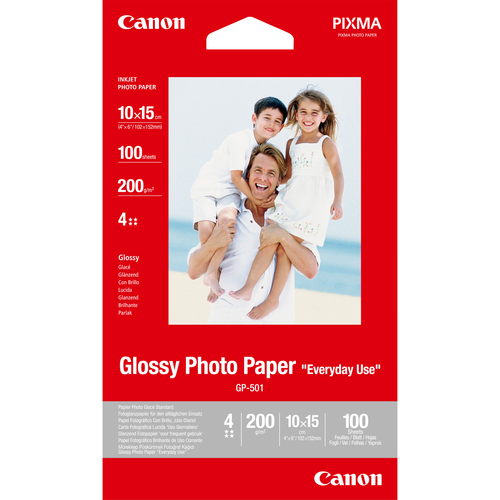 Canon A6 бумага Glossy Photo Paper GP-501 <0775B003>(100 листов, 10x15см, глянцевая,  170  г/м2)