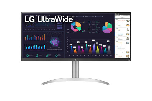 Монитор 34" LG 34WQ650-W IPS 2560x1080, 100 Гц, 5 мс, 21:9, 400 кд/м2, 1xHDMI, 1хDP, 1хUSB-C, 1x3.5 мм, серебристый