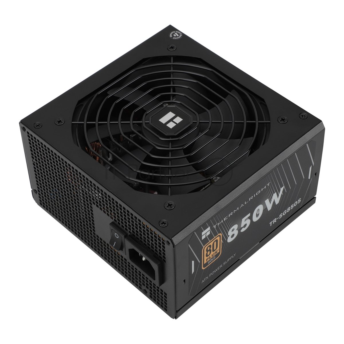 Блок питания Thermalright, 850W 80+ Gold (ATX, 3.1, PCIe 5.1, Non-modular, 1x24(20+4)pin, 1xCPU 8(4+4)pin, 2xPCIe*2 8(6+2)pin, 5xSATA3, 1x12+4pin (12VHPWR PCIe 5.1 12+4pin 600mm), 3xMOLEX4pin, Active, 120x120мм, 150x140x86mm, APFC, black)