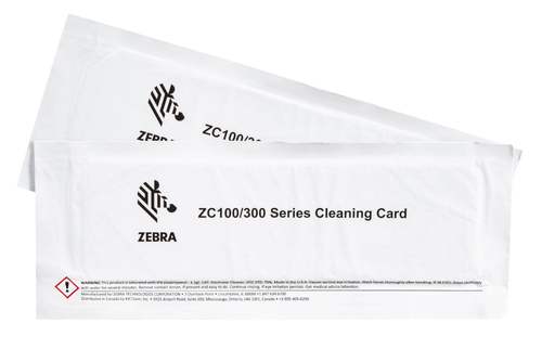 Zebra Cleaning Card Kit (Improved), ZC100/300, 2 Cards (105999-310-01)
