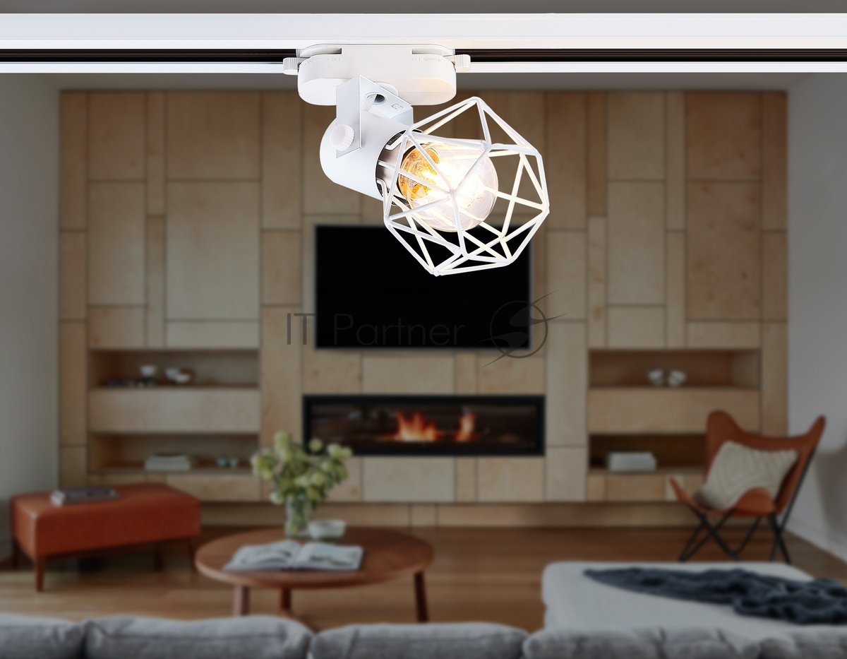 Трековый однофазный светильник Ambrella light GL5001 WH белый E27 max 40W D92x163