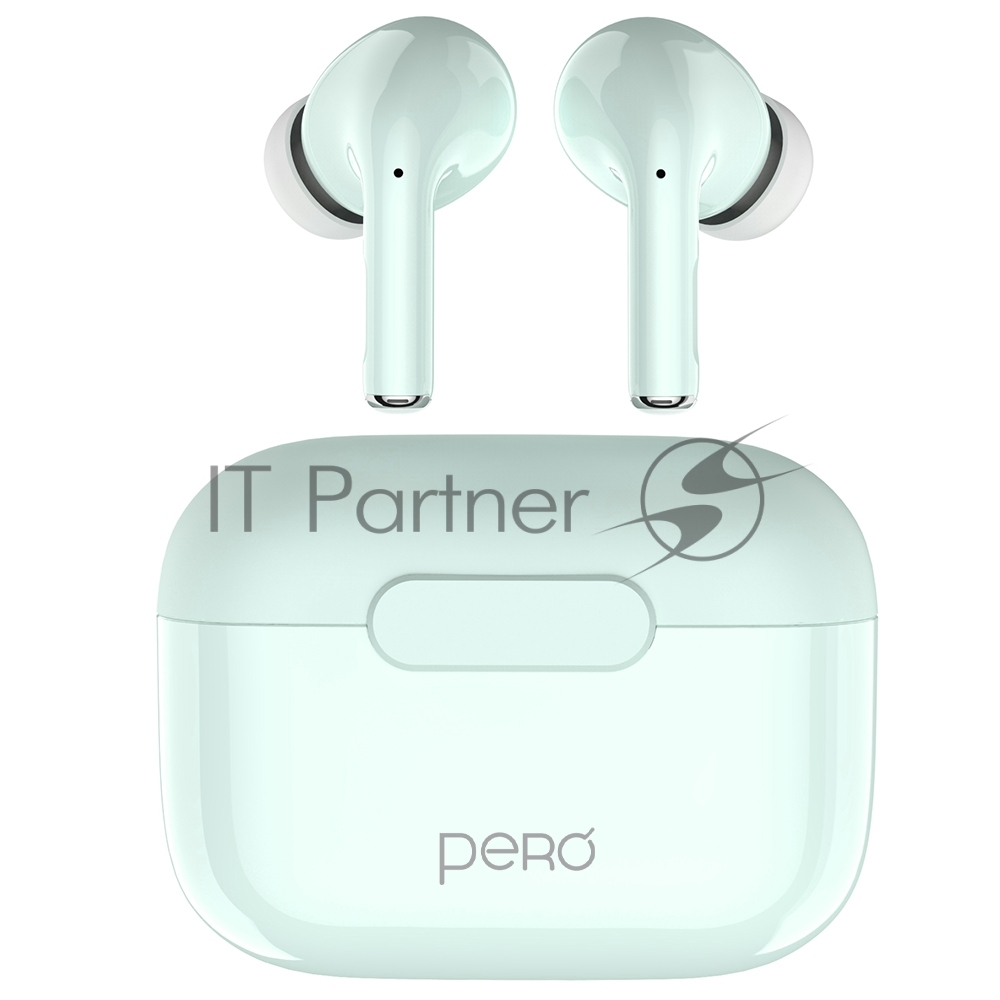Наушники Bluetooth PERO PTWS06LG, TWS06 Comfort, мятный