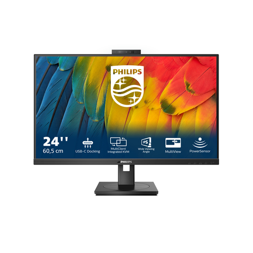 МОНИТОР 23.8" PHILIPS 24B1U5301H/00 Black с поворотом экрана (IPS, 1920x1080, 75Hz, 4 ms, 178°/178°, 300 cd/m, 50M:1)