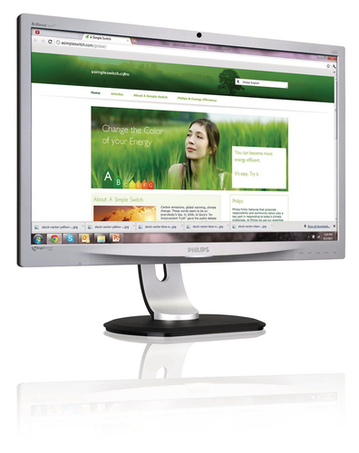 24"    ЖК монитор PHILIPS 241P4LRYES/00/01 с поворотом экрана (LCD, 1920x1080, D-Sub,  DVI, DP,USB2.0 Hub)