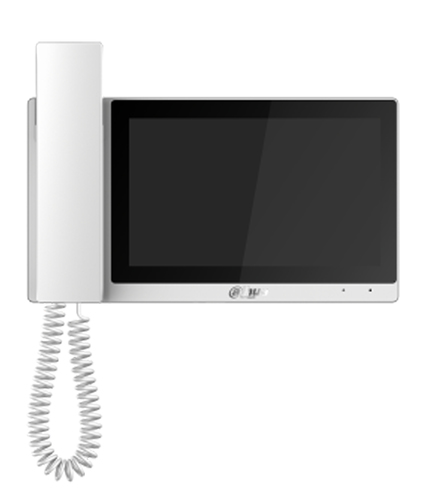 DAHUA DH-VTH5421EW-H Монитор видеодомофона IP 7-и дюймовый, с трубкой, белый, ёмкостной сенсорный экран, поддержка micro-SD до 32Гб, питание DC 12В/PoE