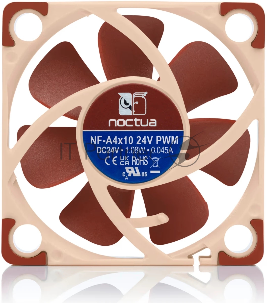Вентилятор корпусной Noctua NF-A4x10 24V PWM, 40 мм, 5000 об/мин, 17.9 дБ, 4-pin PWM, без подсветки