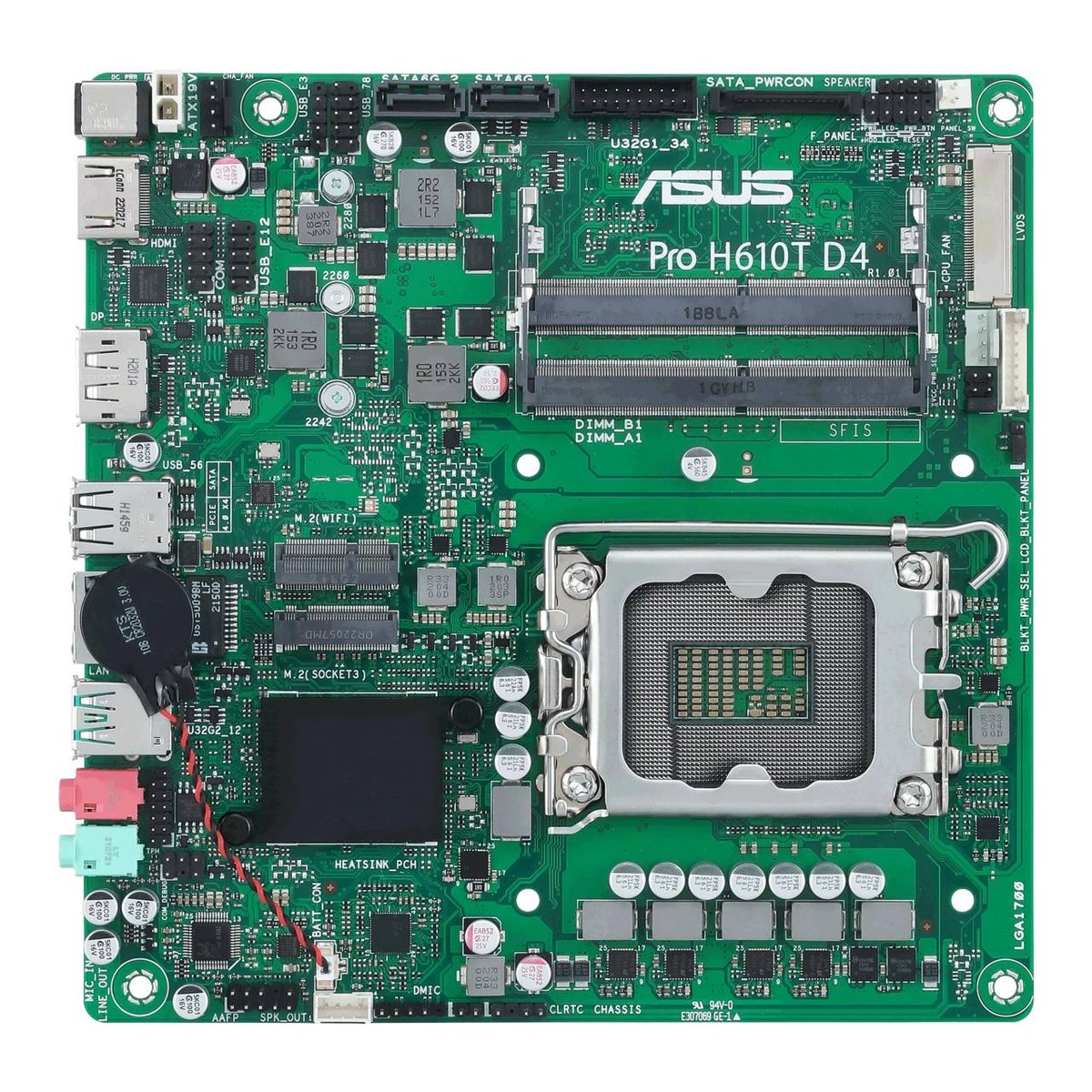 ASUS PRO H610T D4-CSM  mini-ITX 2xDDR4 M.2 DP HDMI GLAN
