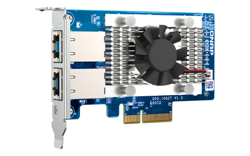 Сетевой адаптер PCIe QNAP QXG-10G2T, Dual-port BASET 10GbE network expansion card; low-profile form factor; PCIe Gen3 x4
