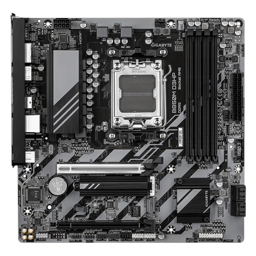 Материнская плата Gigabyte B850M D3HP 1.2 Socket AM5 AMD B850 4xDDR5 1xPCI-E16x 4xSATA3 2xM.2 2.5GLan mATX