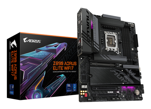 Материнская плата Gigabyte Z890 AORUS ELITE WIFI7 Soc-1851 Intel Z890 4xDDR5 ATX AC`97 8ch(7.1) 2.5Gg RAID+DP
