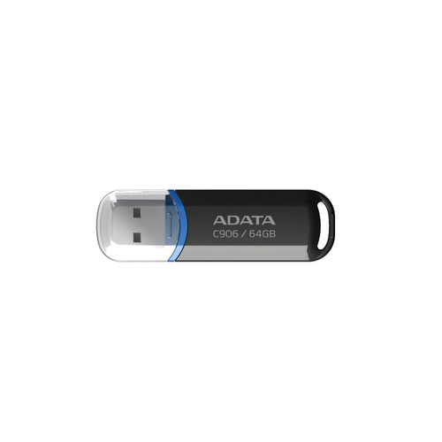 USB накопитель ADATA - Classic C906, USB Type A (USB 2.0), 64 ГБ, цвет чёрный, AC906-64G-RBK
