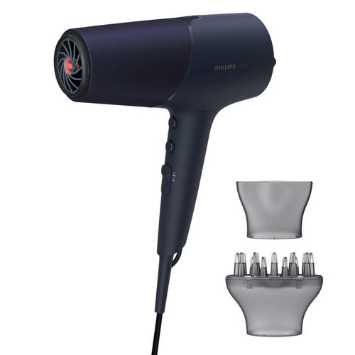 PHILIPS BHD510/00 Фен , 2300 Вт,6 режимов температуры и скорости, ThermoShield для 100% защиты волос от перегрева, ионизация х4, диффузор,синий металлик