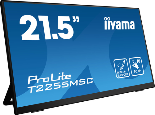 T2255MSC-B1 - Монитор, iiyama, ProLite PL2255M, T2255MSC-B1, TOUCH, 21.5", 1920x1080, IPS, 60 Гц, HDMI*1, DP*1, DVI, USB (v3.2 x2), 400кд/м2, 1000:1, 5 мс, Регулировка наклона/поворота/высоты/вращения, 100x100, 178/178, 16:9, 16.7, Черный