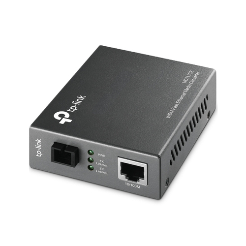 MC111CS - Медиаконвертер, TP-Link, MC111CS, WDM, с 1 портом 10/100Base-TX и 1 портом 100Base-FX с разъемом SC (ТХ: 1550 нм. RX: 1310 нм) для одномодового оптического кабеля (до 20 км)