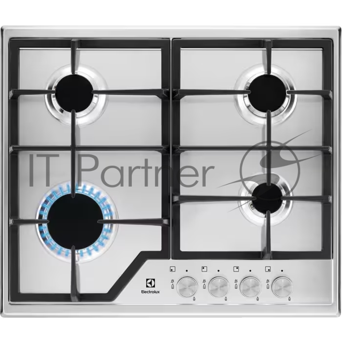 Газовая панель Electrolux KGS6426SX, 4 конфорки, 7800 Вт, нерж. сталь