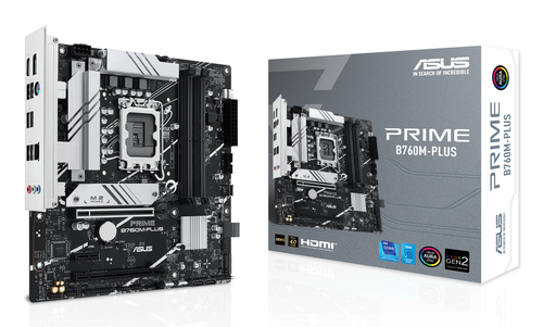 Материнская плата ASUS PRIME B760M-PLUS, LGA 1700, Intel B760, 4xDDR5, 4xSATA, 2xM.2, 1xPCIe 4.0 x4, 1xPCIe x1, 1xDP, 1xHDMI, 1x 2.5Gb LAN, 2xUSB-A 3.2 Gen 2, 4xUSB-A 2.0, 3x3.5 мм, 7.1, mATX