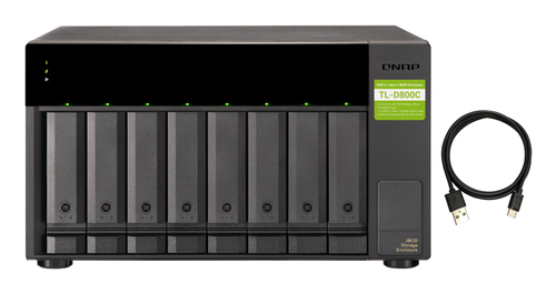 Полка расширения сетевого хранилища без дисков SMB QNAP TL-D800C USB 3.2 Gen 2 Type-C JBOD storage enclosure, 8-tray 3,5"/2,5" w/o HDD. desktop version.