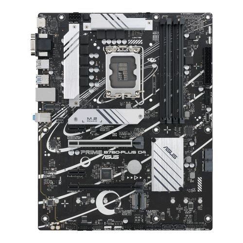 ASUS PRIME B760-PLUS D4 (Socket 1700, ATX, 4xDDR4(128GB),VGA/DP/HDMI, 1xPCIe 5.0x16/1xPCIe 4.0x16/2xPCIe 3.0, 1xLAN (2.5GbE), 4xSATA 6Gb/s, 3xM.2, 1xM.2 E key, 1xType-C, 3xUSB 3.2, 2xUSB 2.0)