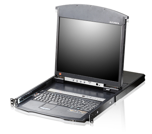 КВМ консоль ATEN 17" 1-Local/Remote Share Access 16-Port Multi-Interface Cat 5 Dual Rail LCD KVM over IP switch