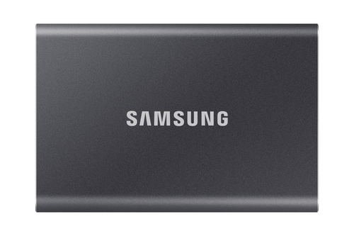 Внешние HDD и SSD/ Samsung External SSD T7, 2000GB, Type-C, USB 3.2 Gen2, R/W 1050/1000MB/s, 85x57x8mm, Titan Gray (12 мес.)