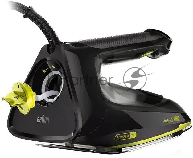 Утюг Braun FreeStyle 7 FI7255GR черный/зеленый, 2000 Вт, 55 г/мин, 240 г/мин, 350 мл