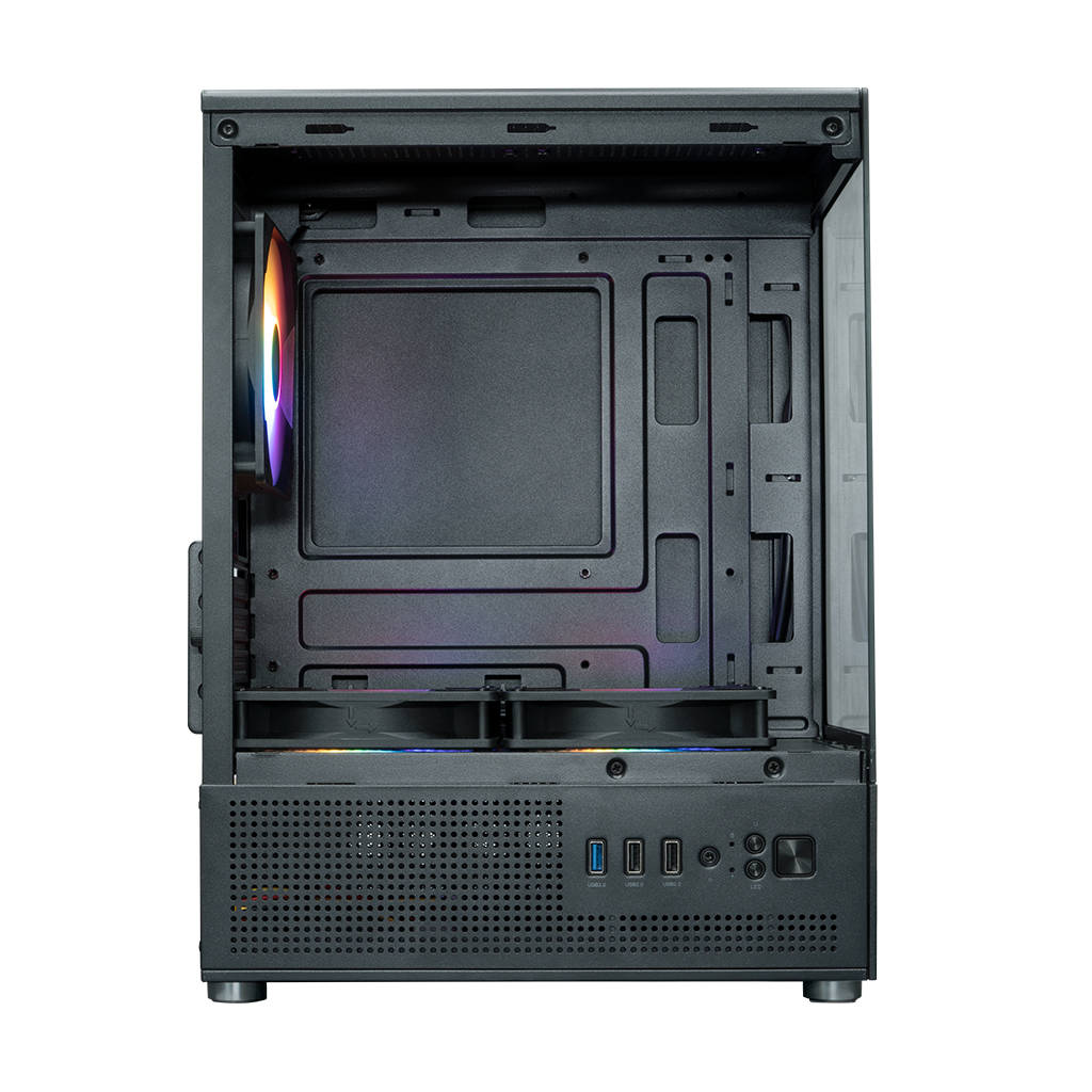 XASTRA Q300M 3FRGB Black mATX/Aquarium/Screewless/ 3x120mm FRGB FC fans/ Q300M-3FC12F