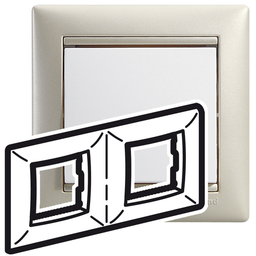 Рамка Legrand 770472 Valena CLASSIC - 2 поста, вертикальный и  горизонтальный монтаж, жемчужный