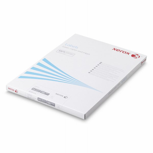 Наклейки Laser/Copier XEROX А4:4, 100 листов(105x149мм) Прямоугольные края (003R97402)