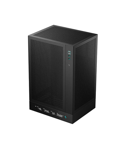 Корпус для ПК DeepCool - CH170 Digital, mITX, 1х2.5", 1х3.5", Mini Tower, без БП, цвет чёрный, R-CH170-BKNPI0D-G-1