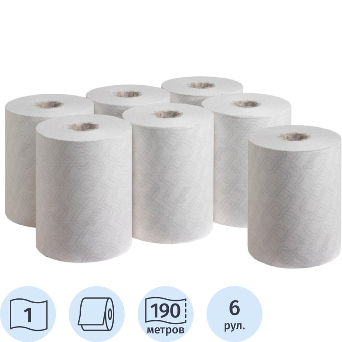 Полотенца бумажные для держателя 1-слойные Kimberly-Clark Essential Slimroll, рулонные, 6 рул/уп (6695), 54 уп.