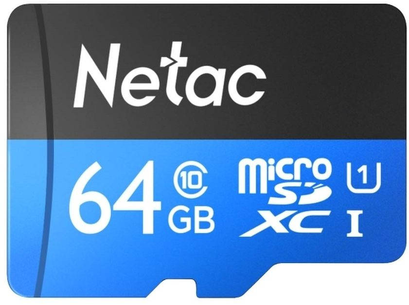 Netac Флеш карта microSDXC 64GB NT02P500STN-064G-R P500 + adapter