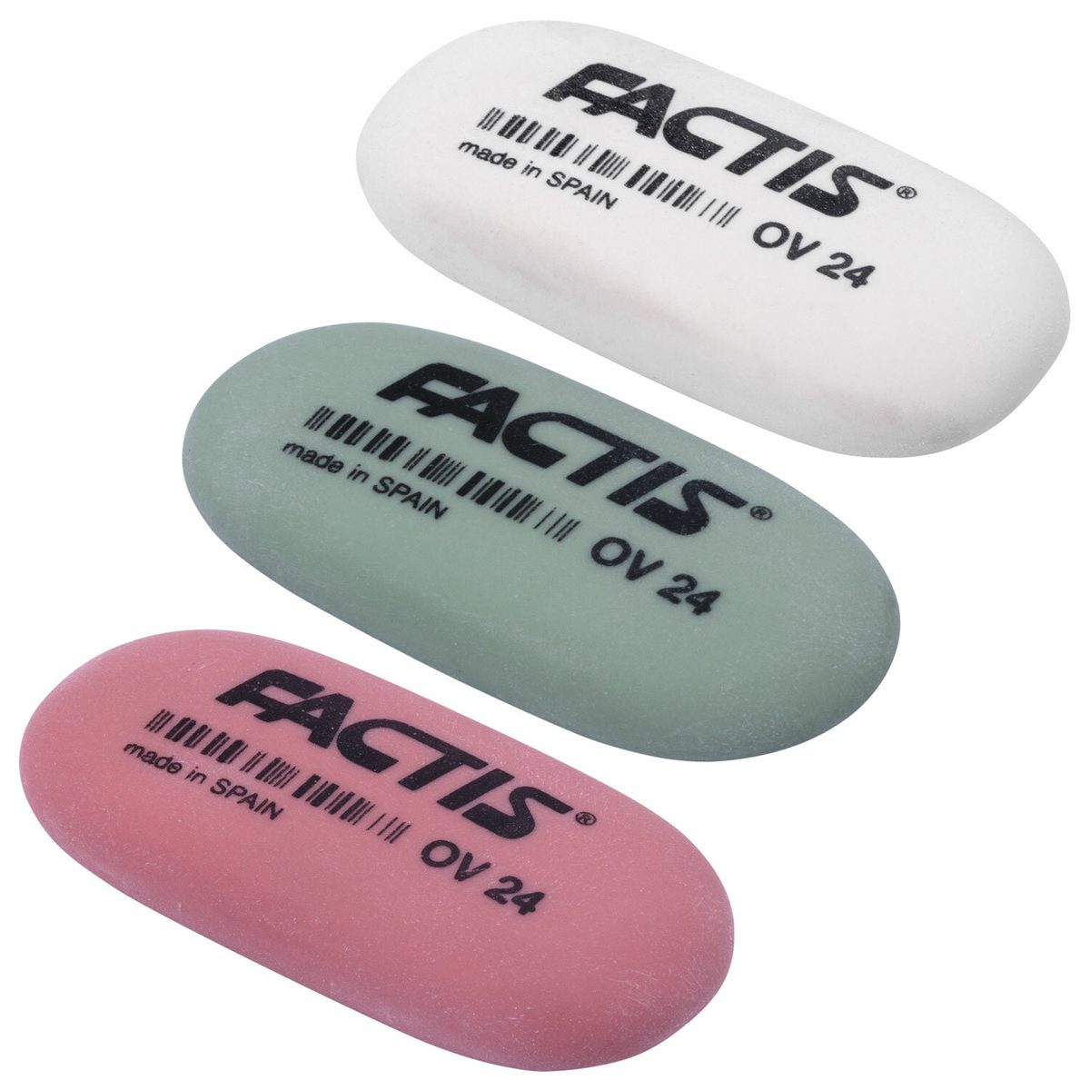 Ластик Factis OV 24, 49х24х9мм, разные цвета, овальный, мягкий (CMFOV24), 600шт.