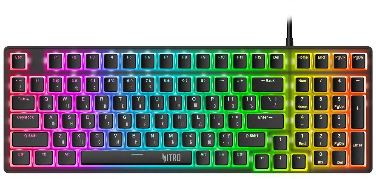 Acer Nitro OKW303 механическая черный/серый USB for gamer LED